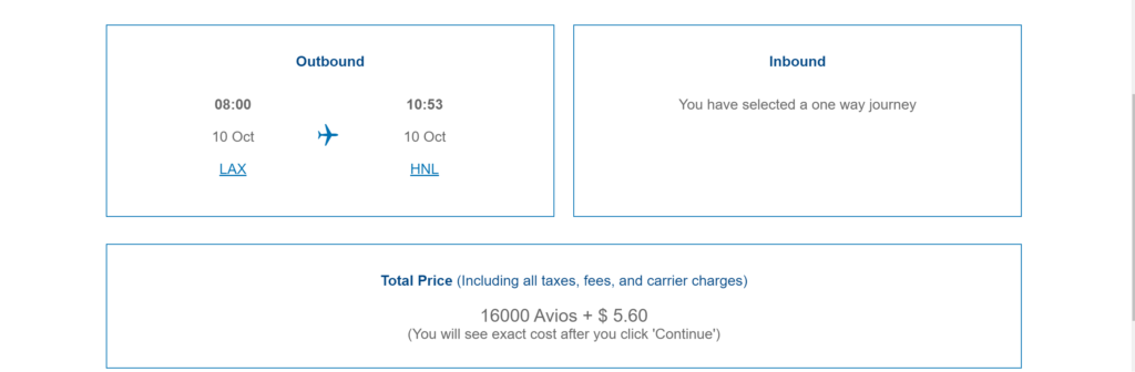 British Airways booking example