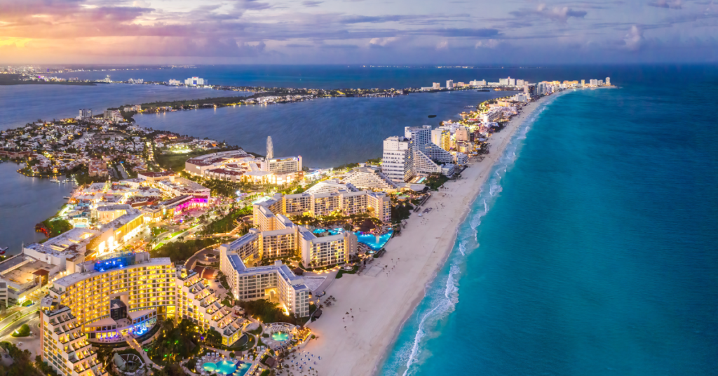 Cancun's Hotel Zone was amazing accommodations along the white sand beaches. 