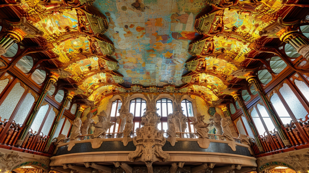 Inside the Palau de la Música Catalana