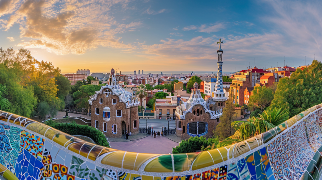 Visit the Park Güell and the color tiles