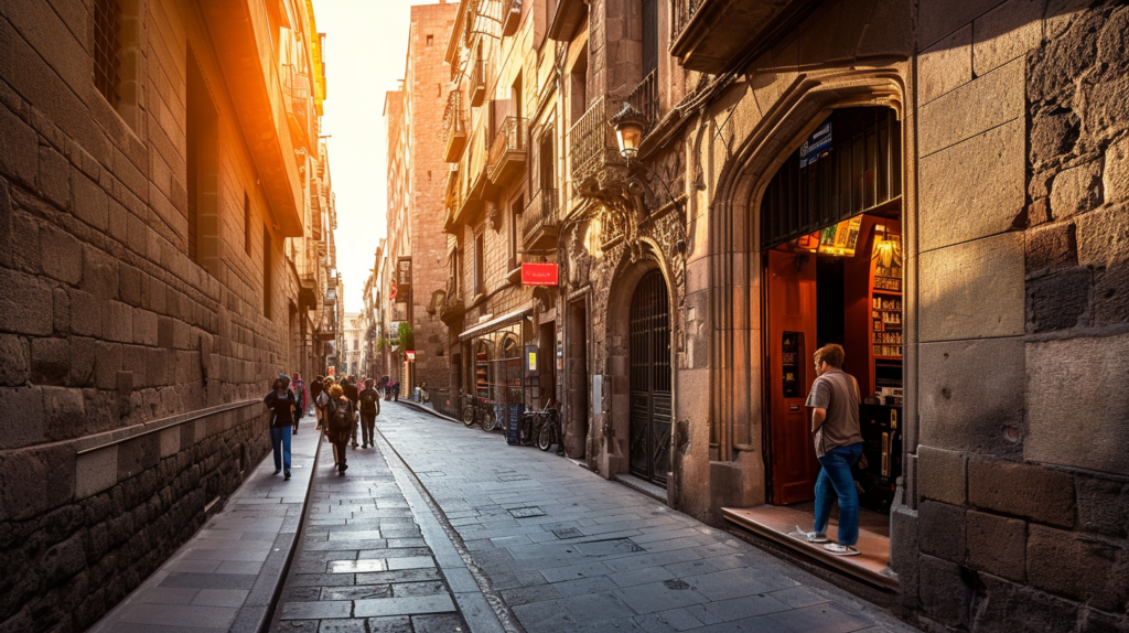 Historic Gothic Quarter in Barcelona